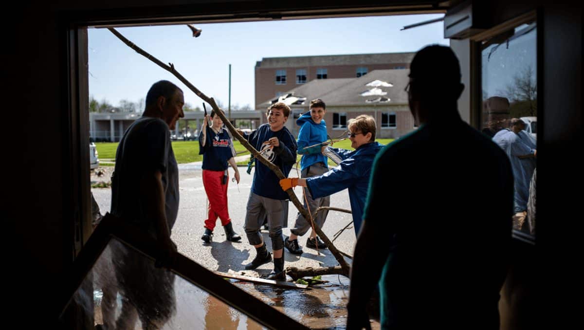 Bishop McNamara students, families come together in storm cleanup, relief