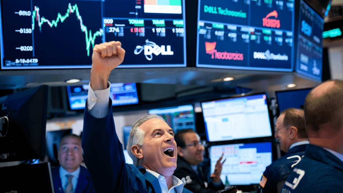 US stocks gain ground, adding to their records, as Dell soars