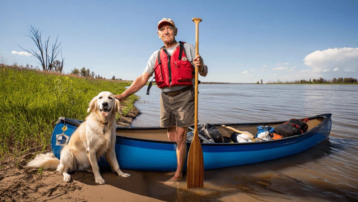Man who beat rare cancer celebrates by canoeing 2,000 miles with his dog