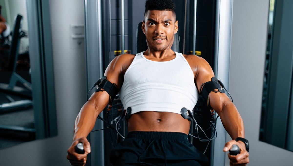 Lawrence tries high-tech electric muscle stimulation workouts