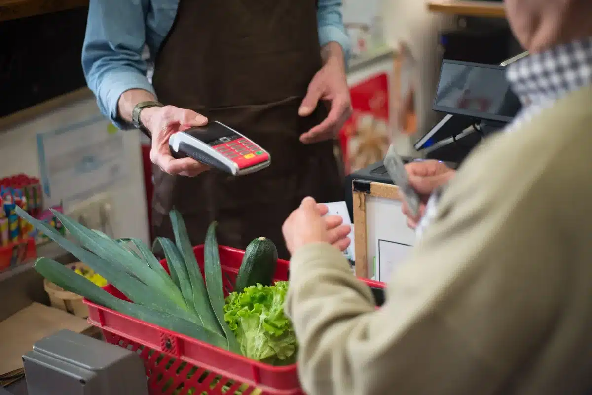 Shoppers browsing in a retail store during busy shopping hours