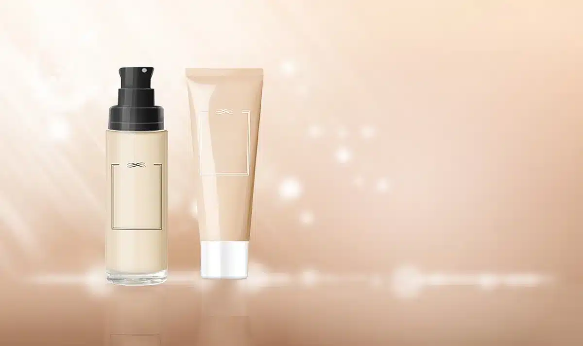 Medical‑grade skincare products on a bathroom counter